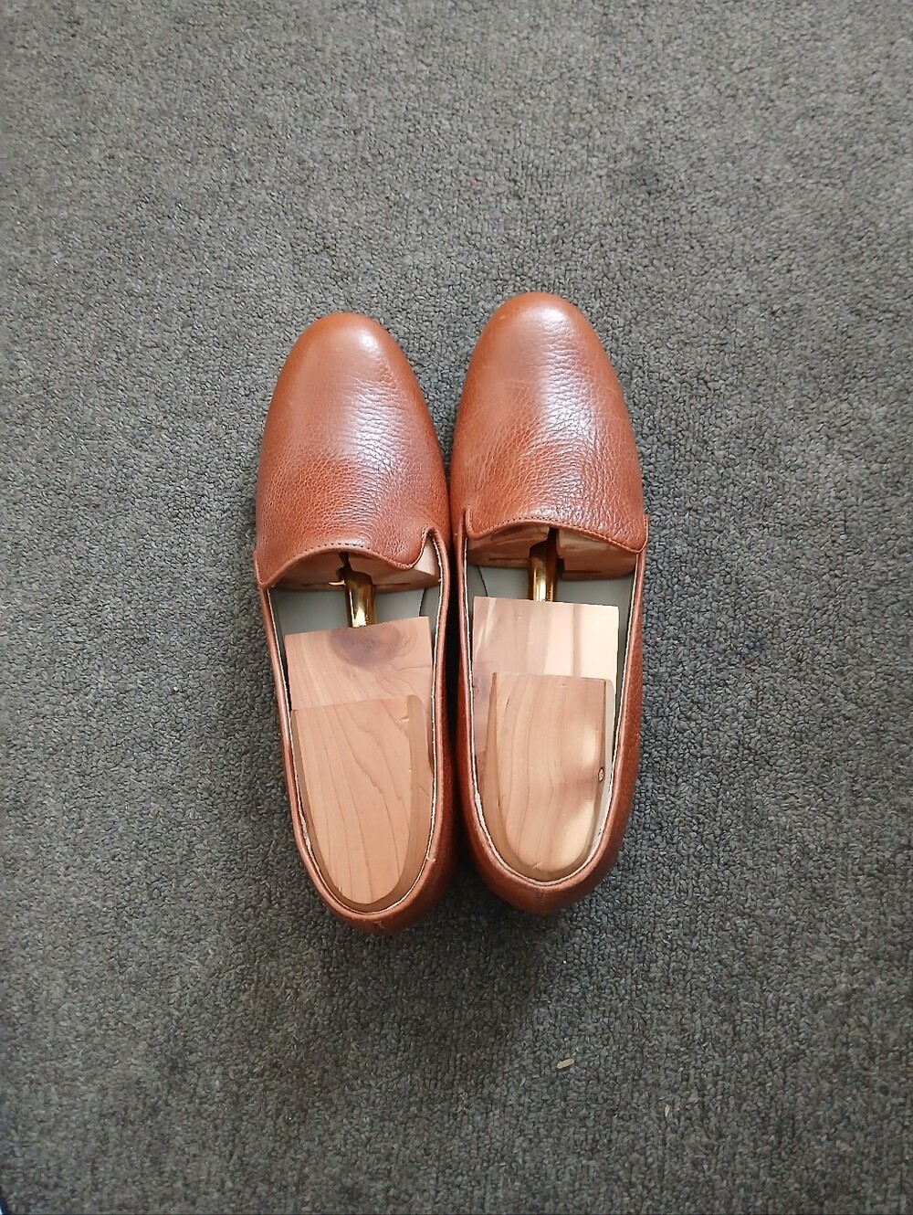 LL.Bean Signature Women Tan Pebbled Leather Slip-On Loafers Size 8M (B)